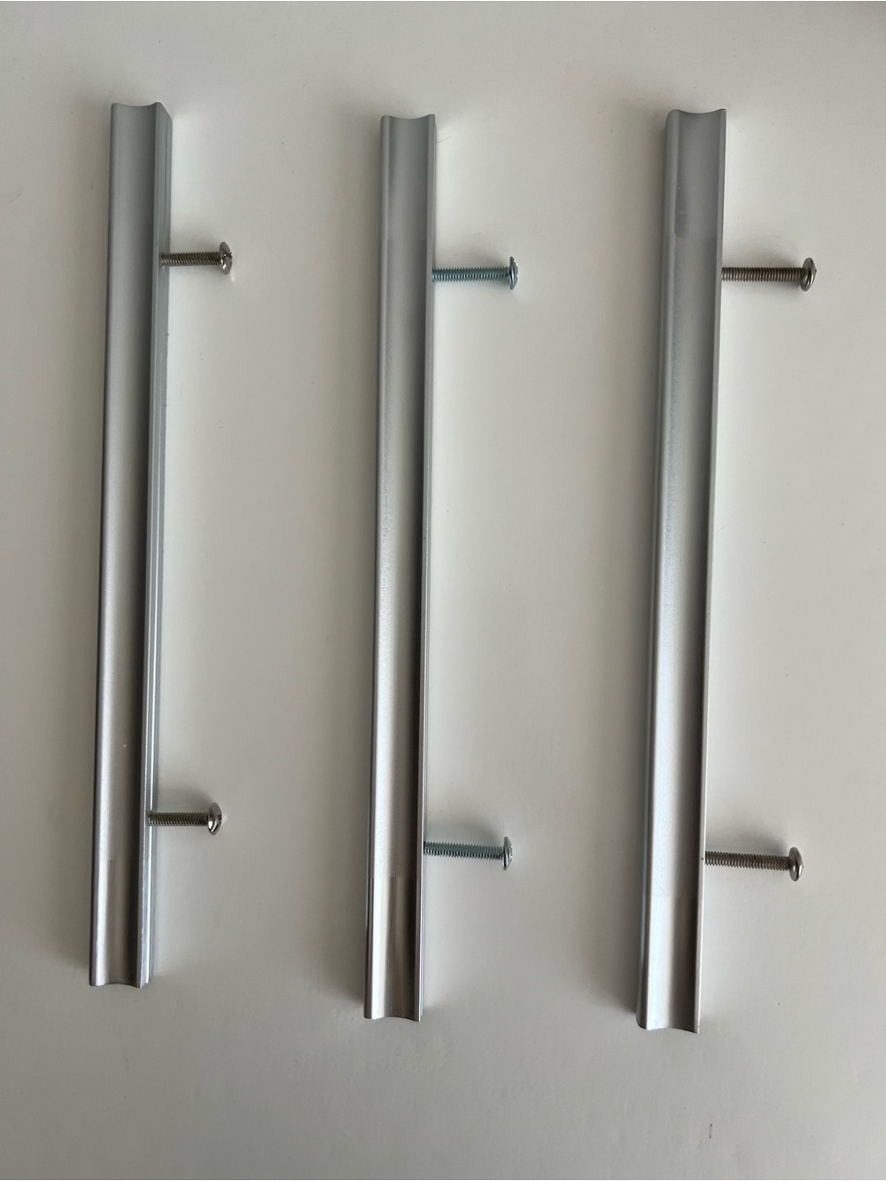 Silver Aluminum Drawer Pulls - Sleek Home Accents Hardware set of 3 with screws